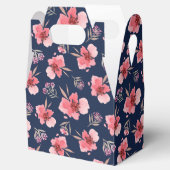 濃いピンク色の水彩パターン フェイバーボックス (オープン)