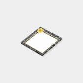 濃いフローラスケッチパターンブラックイエローモノグラム ポストイット (アングル)