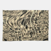 濃いベージュのトーンでツイスト、鏡 キッチンタオル (横)