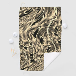 濃いベージュのトーンでツイスト、鏡 ゴルフタオル