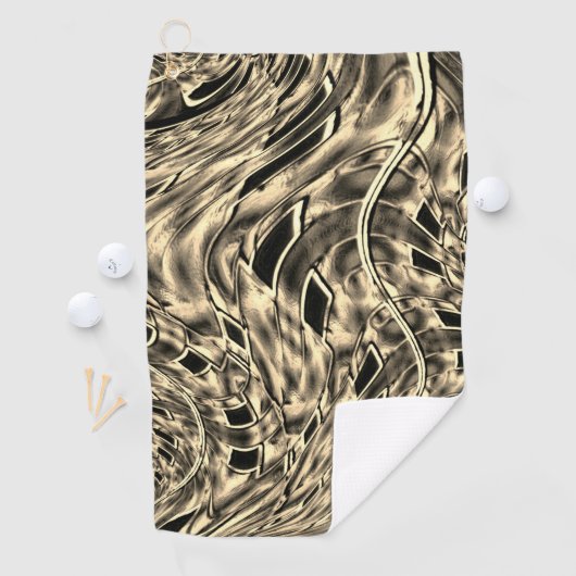 濃いベージュのトーンでツイスト、鏡 ゴルフタオル (インサイチュ)