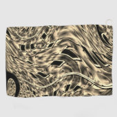 濃いベージュのトーンでツイスト、鏡 ゴルフタオル (横)