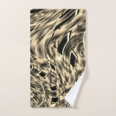 濃いベージュのトーンでツイスト、鏡 バスタオルセット (ハンドタオル)