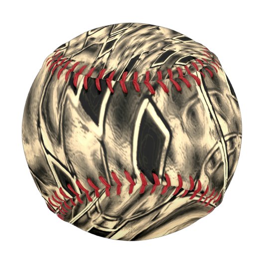 濃いベージュのトーンでツイスト、鏡 野球ボール (正面)