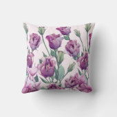 濃いマゼンタの水カラーフローラ装飾用クッション クッション (裏面)