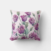 濃いマゼンタの水カラーフローラ装飾用クッション クッション (正面)