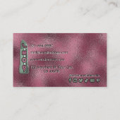 濃いマゼンタピンクのセージ色のトーンまばゆい唇メイクアップ 名刺 (裏面)