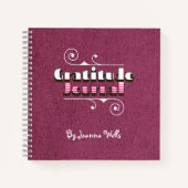 濃いマゼンタ名前をカスタムする感謝日記 ノートブック (正面)