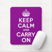 濃いマゼンタKeep Calm and Carry On マウスパッド (マウス)