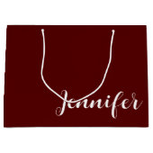 濃いマロンの大きなギフトバッグに名前を入れて ラージペーパーバッグ (正面)