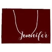 濃いマロンの大きなギフトバッグに名前を入れて ラージペーパーバッグ (裏面)