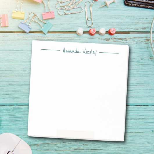 濃いミニマル緑モノグラムのフルネーム ポストイット