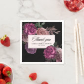 濃いムーディウォータカラーフローラブラックブライダルシャワー スタンダードカクテルナプキン (インサイチュ)