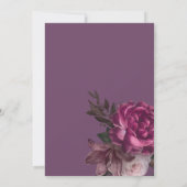 濃いムーディウォータカラーフローラ冬の結婚式 招待状 (裏面)