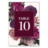 濃いムーディウォータカラーフローラ秋冬の結婚式 テーブルナンバー (裏面)