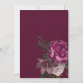 濃いムーディウォータカラーフローラ秋冬の結婚式 招待状 (裏面)