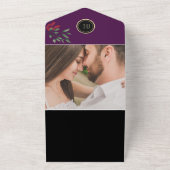 濃いムーディエレガントフローラブ結婚ラック オールインワン招待状 (外側)