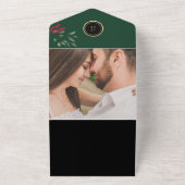 濃いムーディエレガントフローラブ結婚ラック オールインワン招待状 (外側)