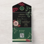 濃いムーディエレガントフローラブ結婚ラック オールインワン招待状 (内側)