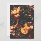 濃いムーディエレガントーのブルゴーニュ結婚フルーツ 招待状 (裏面)