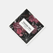 濃いムーディゴシックフローラブラックブライダルシャワー スタンダードカクテルナプキン (角)