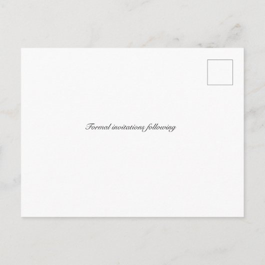 濃いムーディゴシック結婚式の日付はがきを保存 ポストカード (裏面)