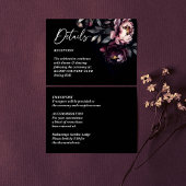 濃いムーディノワールのエレガントな結婚式詳細 エンクロージャーカード