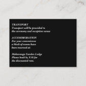 濃いムーディノワールのエレガントな結婚式詳細 エンクロージャーカード (裏面)