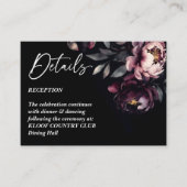 濃いムーディノワールのエレガントな結婚式詳細 エンクロージャーカード (正面)