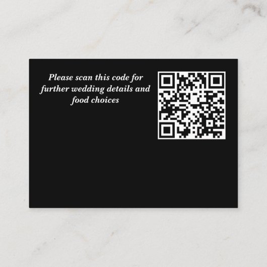 濃いムーディノワールエレガントな結婚式RSVPカード エンクロージャーカード (裏面)