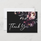 濃いムーディノワールエレガントバーガンディ牡丹 サンキューカード (正面)