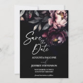 濃いムーディノワールエレガントバーガンディ牡丹 セーブザデート (正面)