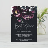 濃いムーディノワールエレガントブライダルシャワーテンプレート 招待状 (スタンド正面)