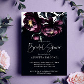 濃いムーディノワールエレガントブライダルシャワーテンプレート 招待状