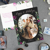 濃いムーディハッピーホリデーズフォトポストカード シーズンポストカード