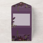 濃いムーディパープルウォーター色フローラQRコード オールインワン招待状 (外側)