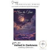 濃いムーディパープル&金ゴールドムーンライトクラウド結婚ズ セーブザデート