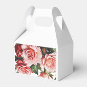 濃いムーディピンクと赤いバラ結婚の フェイバーボックス (裏面サイド)