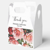 濃いムーディピンクと赤いバラ結婚の フェイバーボックス (オープン)