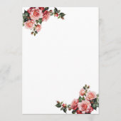 濃いムーディピンクと赤いバラ結婚の メニュー (裏面)