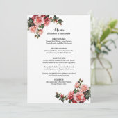 濃いムーディピンクと赤いバラ結婚の メニュー (スタンド正面)