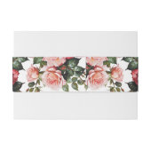 濃いムーディピンクと赤いバラ結婚の 招待状ベリーバンド (裏面例)