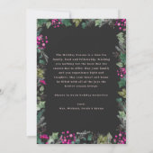 濃いムーディピンクの葉ハッピーホリデイズカード シーズンカード (裏面)