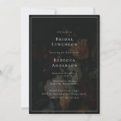 濃いムーディフエレガントァラーズブーケブライダルシャワー 招待状 (正面)