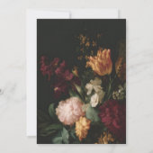 濃いムーディフエレガントァラーズブーケブライダルシャワー 招待状 (裏面)