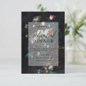 濃いムーディフラワーブラックリハーサルディナー 招待状 (スタンド正面)