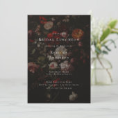 濃いムーディフラワーロマンチック結婚ブライダルシャワー 招待状 (スタンド正面)