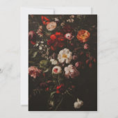 濃いムーディフラワーロマンチック結婚ブライダルシャワー 招待状 (裏面)