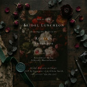 濃いムーディフラワーロマンチック結婚ブライダルシャワー 招待状