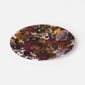 濃いムーディフラワー ペーパープレート (アングル)